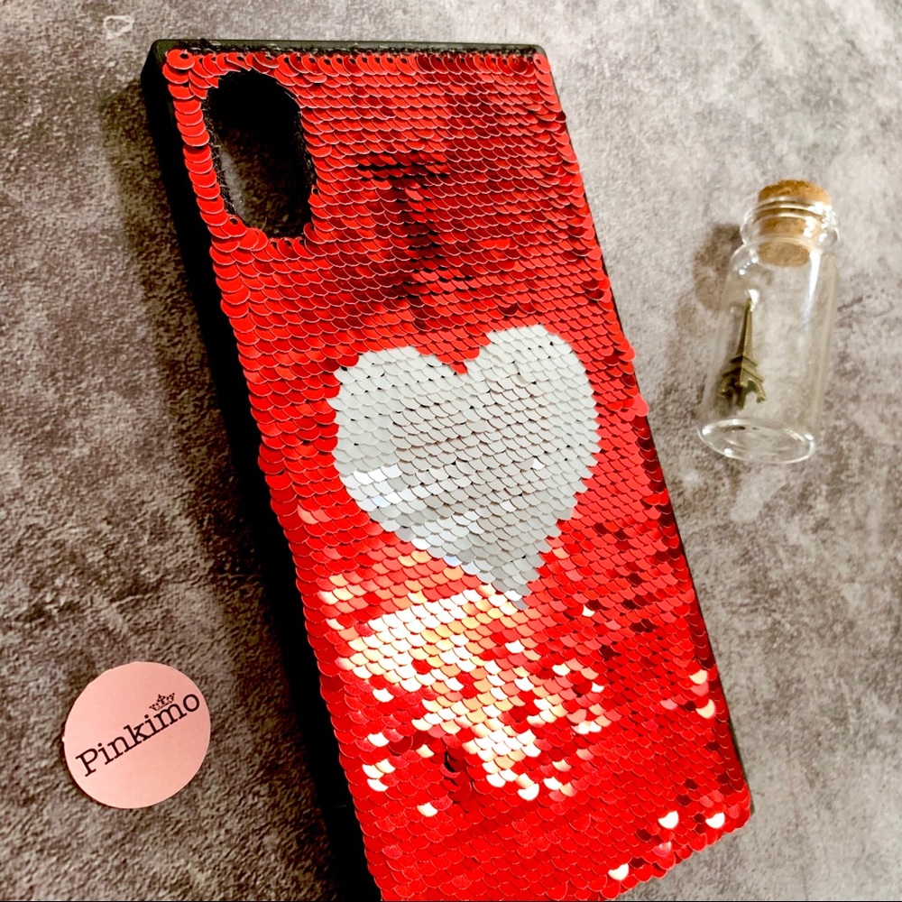 New iPhone XS/X Dual Side I ❤️ U Sequin Case - Picture 7 of 7